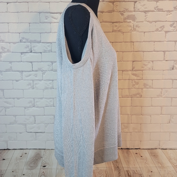 Michael Kors open shoulder metallic womens shirt in large - Picture 4 of 9